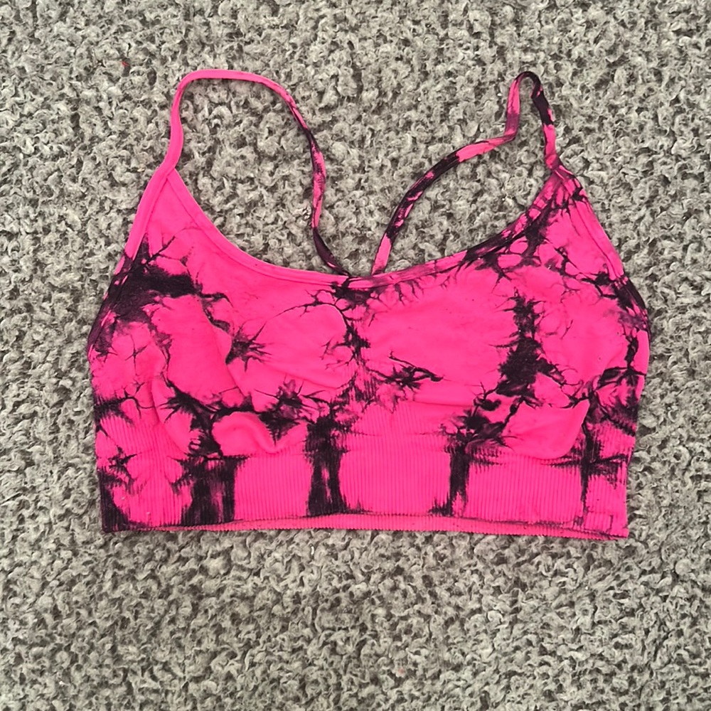Pink & Black Tie dye Bra
